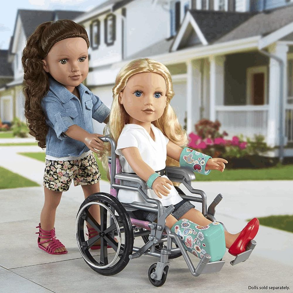 Journey Girls Wheelchair Playset for 18 Inch Dolls - Inclusive Toy with Wheelcha